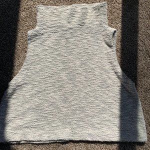 Eileen Fisher Grey Marled Sleeveless Funnel Neck